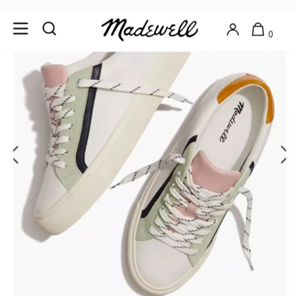 Madewell Shoes - Madewell Sidewalk Low Top Sneakers in Colorblock Leather